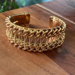14K gold plated Solid Brass Karen London cuff